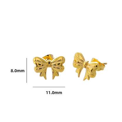 1 Pair Simple Style Bow Knot Alloy Ear Studs