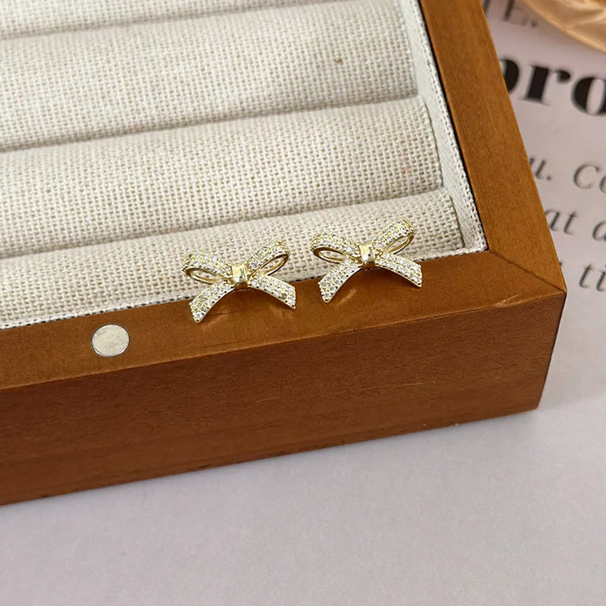 1 Pair Simple Style Bow Knot Copper Ear Studs