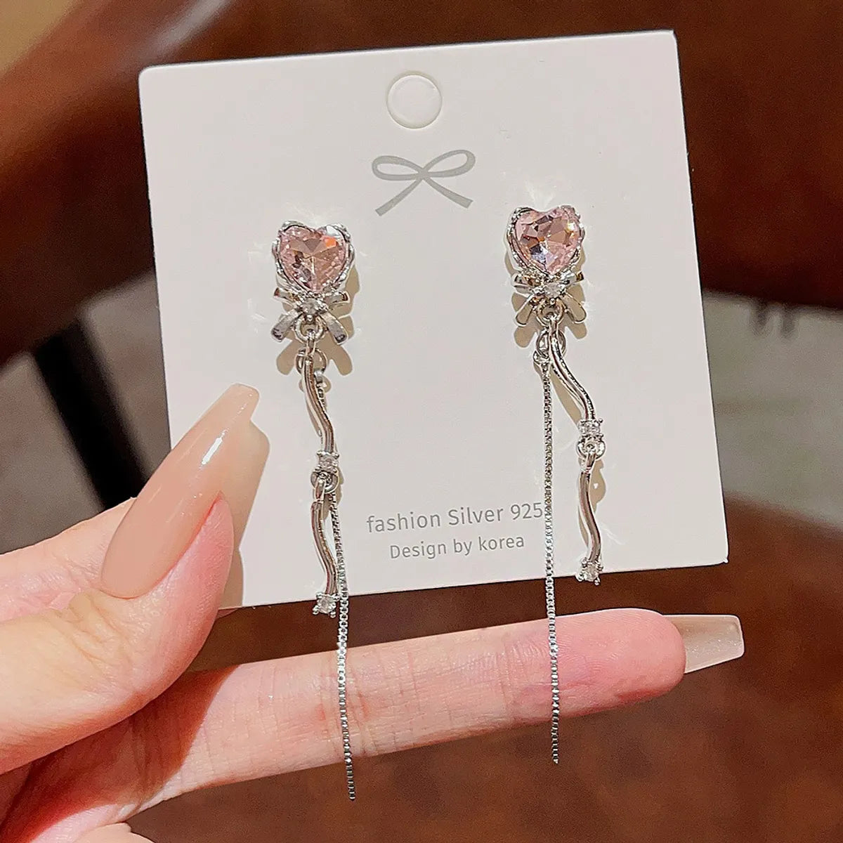 1 Pair Simple Style Bow Knot Inlay Alloy Zircon Drop Earrings