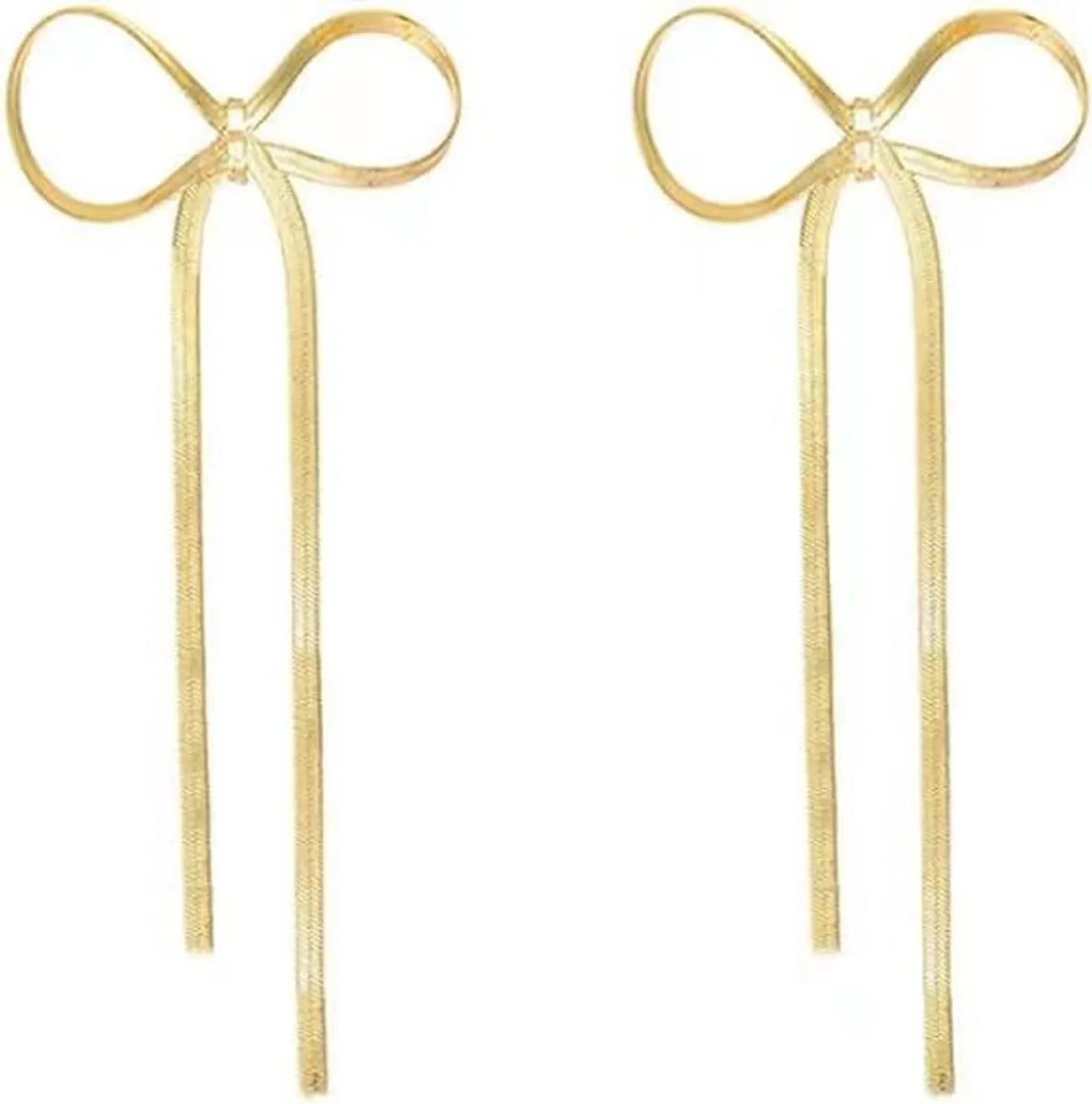 1 Pair Simple Style Bow Knot Plating Copper Drop Earrings