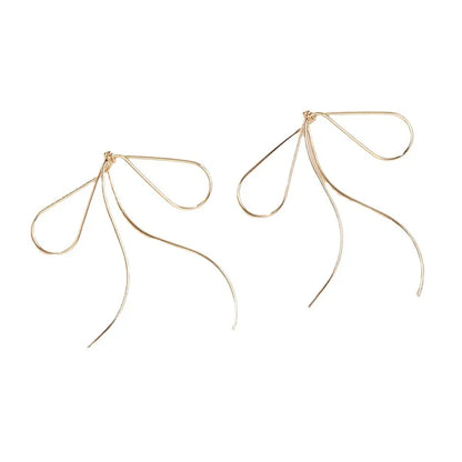 1 Pair Simple Style Bow Knot Plating Copper Gold Plated Drop Earrings