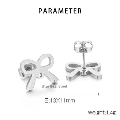 1 Pair Simple Style Bow Knot Plating Stainless Steel Ear Studs