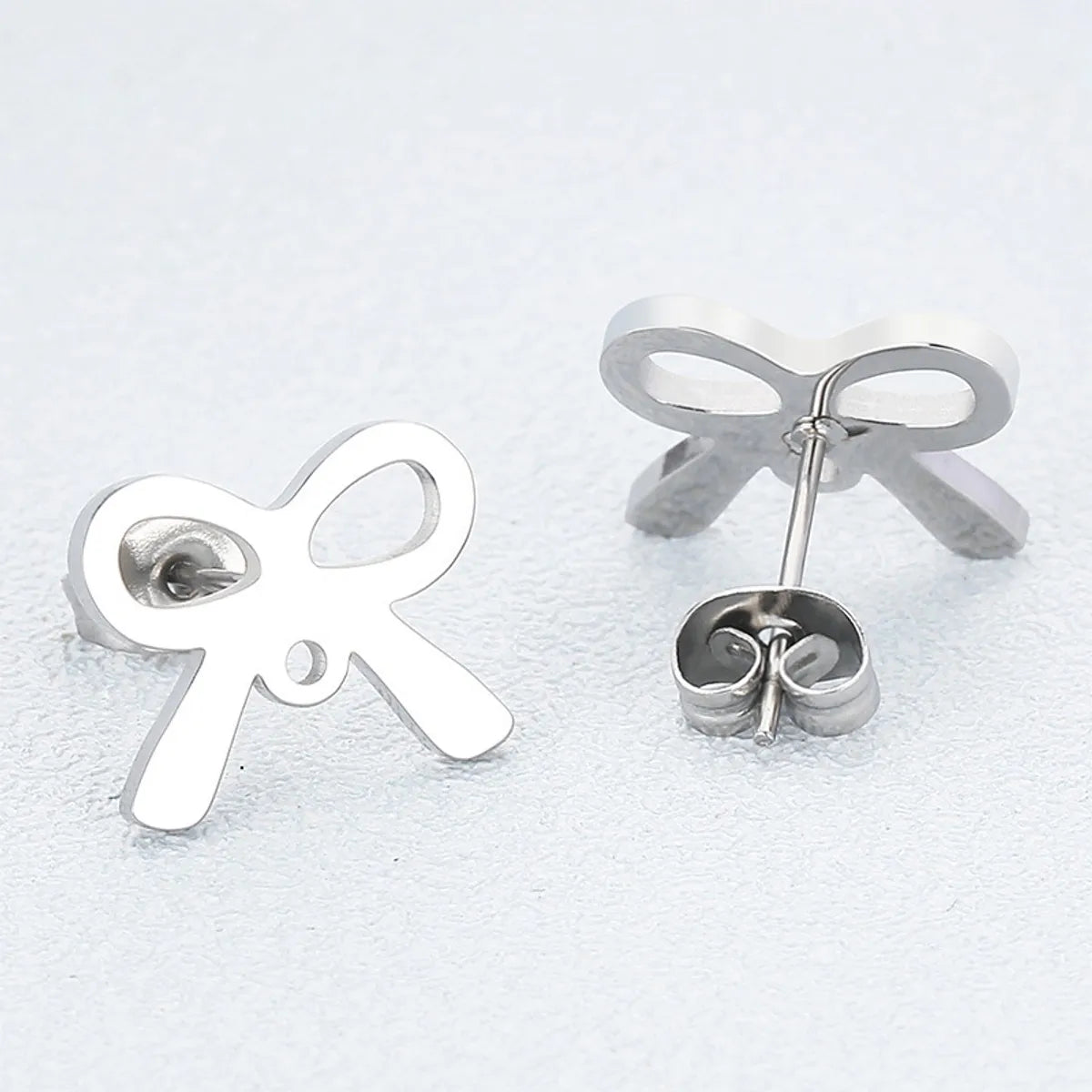 1 Pair Simple Style Bow Knot Plating Stainless Steel Ear Studs