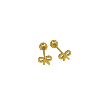 1 Pair Simple Style Bow Knot Plating Titanium Steel Gold Plated Ear Studs