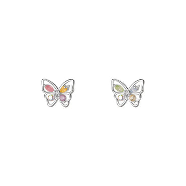 1 Pair Simple Style Bow Knot Sterling Silver Plating Inlay Artificial Gemstones Ear Studs