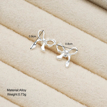 1 Pair Simple Style Bow Knot Zinc Alloy Ear Studs