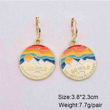 1 Pair Simple Style Building Landscape Arylic Alloy Drop Earrings