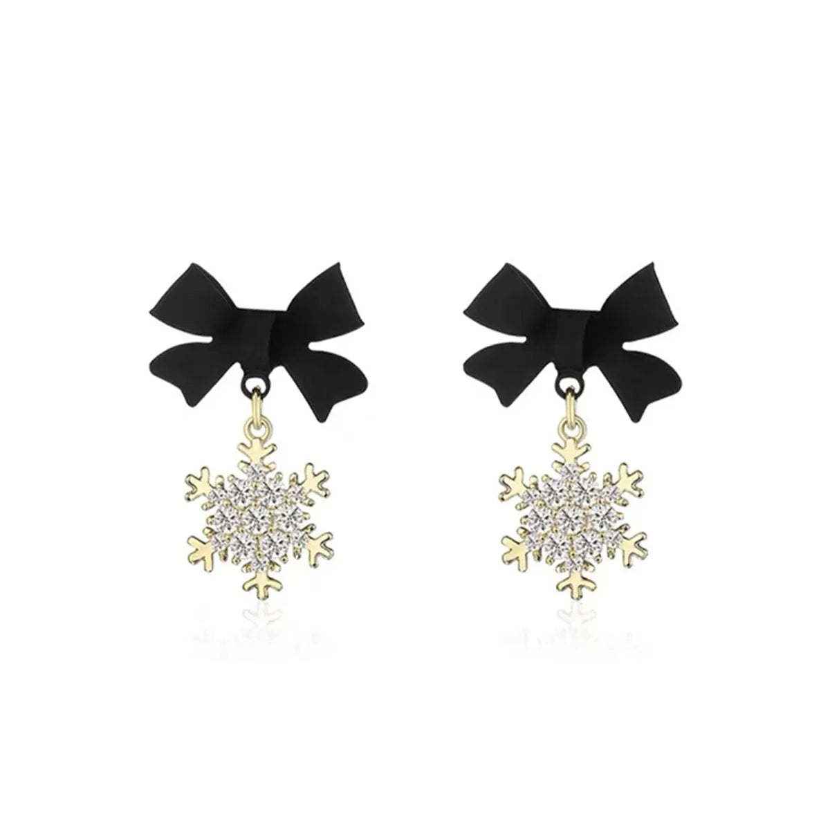 1 Pair Simple Style Butterfly Bow Knot Alloy Inlay Rhinestones Women's Drop Earrings Earrings Ear Studs