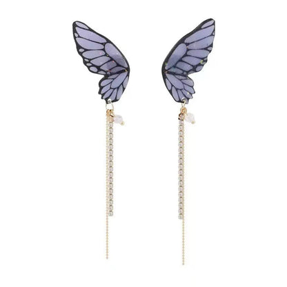 1 Pair Simple Style Butterfly Epoxy Chain Women'S Drop Earrings