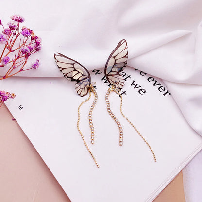 1 Pair Simple Style Butterfly Epoxy Chain Women'S Drop Earrings