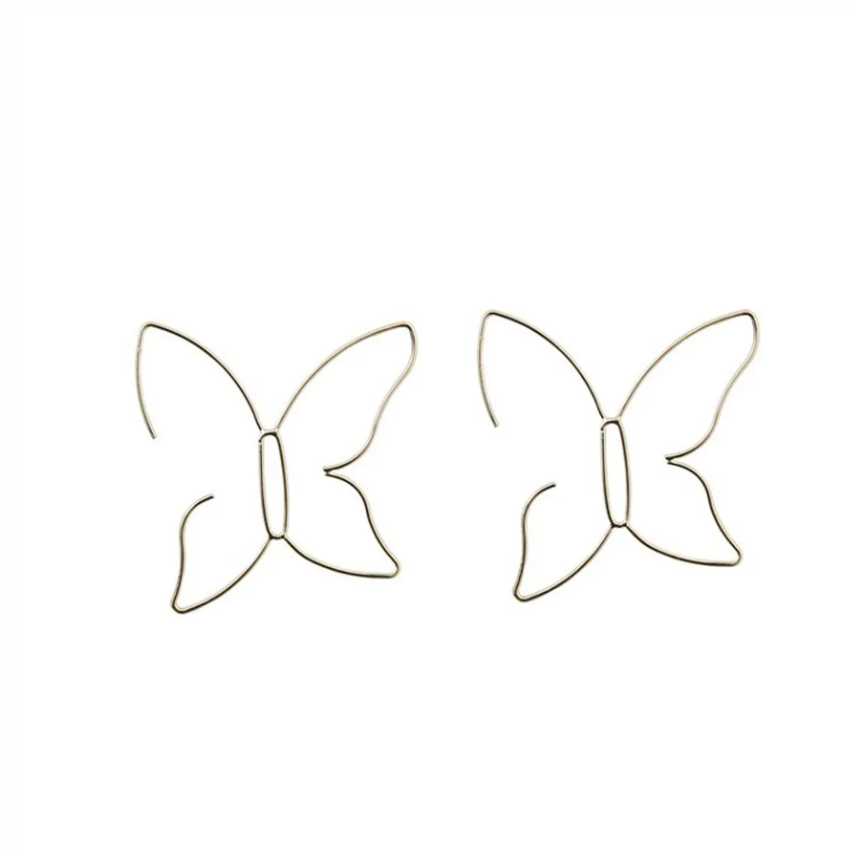 1 Pair Simple Style Butterfly Hollow Out Copper Ear Studs