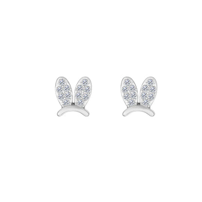 1 Pair Simple Style Butterfly Inlay Titanium Steel Rhinestones Ear Studs