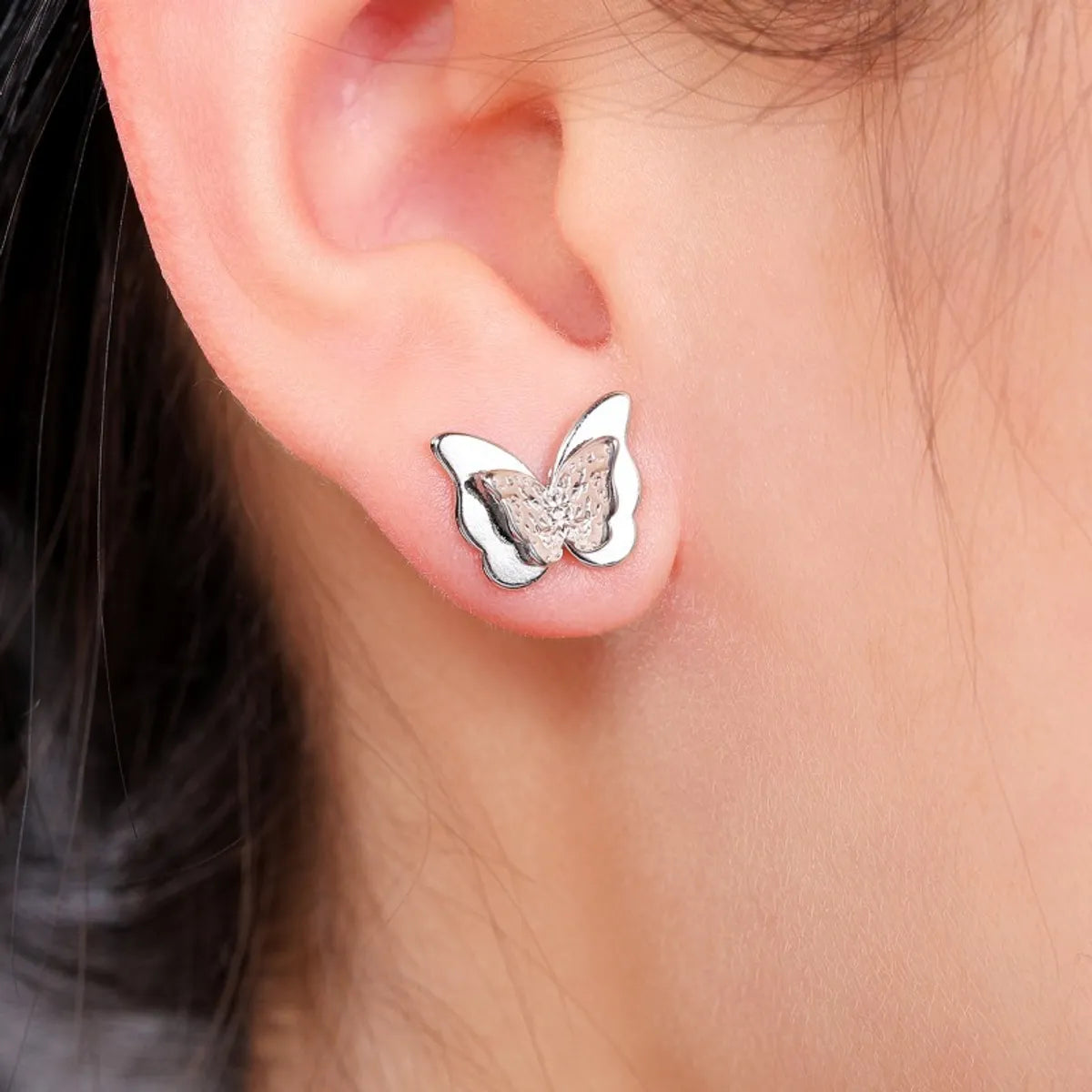 1 Pair Simple Style Butterfly Plating Copper Ear Studs