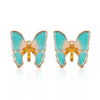 1 Pair Simple Style Butterfly Plating Inlay Alloy Rhinestones Ear Studs