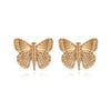 1 Pair Simple Style Butterfly Plating Inlay Alloy Rhinestones Ear Studs