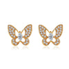 1 Pair Simple Style Butterfly Plating Inlay Alloy Rhinestones Ear Studs