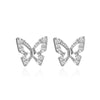 1 Pair Simple Style Butterfly Plating Inlay Alloy Rhinestones Ear Studs