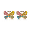 1 Pair Simple Style Butterfly Plating Inlay Alloy Rhinestones Ear Studs