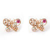 1 Pair Simple Style Butterfly Plating Inlay Alloy Rhinestones Ear Studs