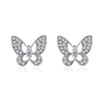 1 Pair Simple Style Butterfly Plating Inlay Alloy Rhinestones Ear Studs