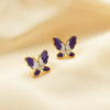 1 Pair Simple Style Butterfly Plating Inlay Alloy Rhinestones Ear Studs