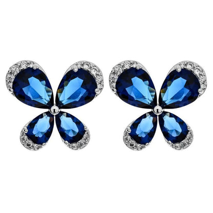 1 Pair Simple Style Butterfly Plating Inlay Copper Zircon White Gold Plated Ear Studs