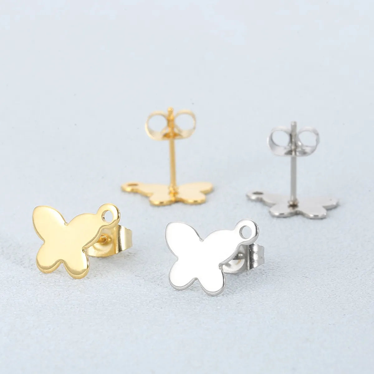 1 Pair Simple Style Butterfly Plating Stainless Steel Ear Studs