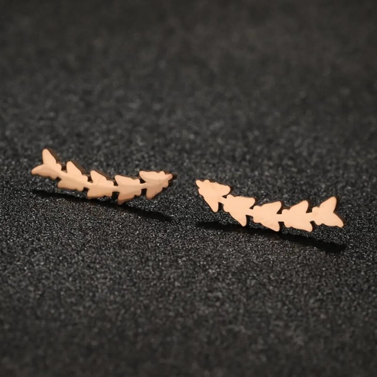 1 Pair Simple Style Butterfly Stainless Steel Plating Ear Studs