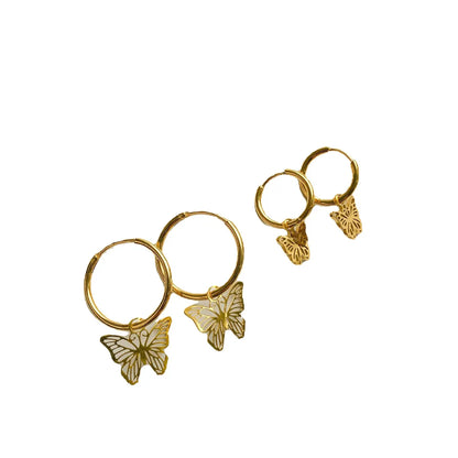 1 Pair Simple Style Butterfly Titanium Steel Earrings