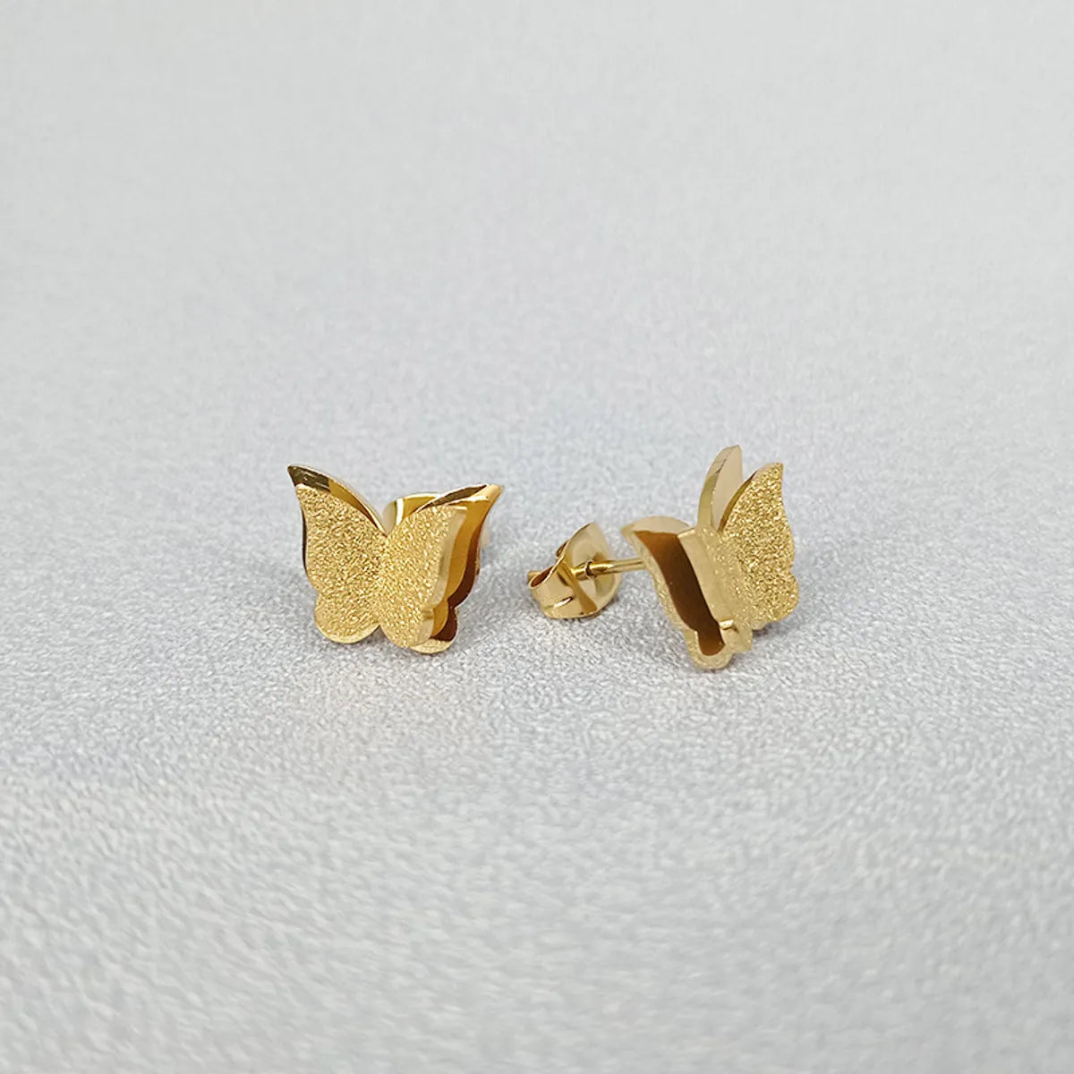 1 Pair Simple Style Butterfly Plating Titanium Steel 18k Gold Plated Ear Studs