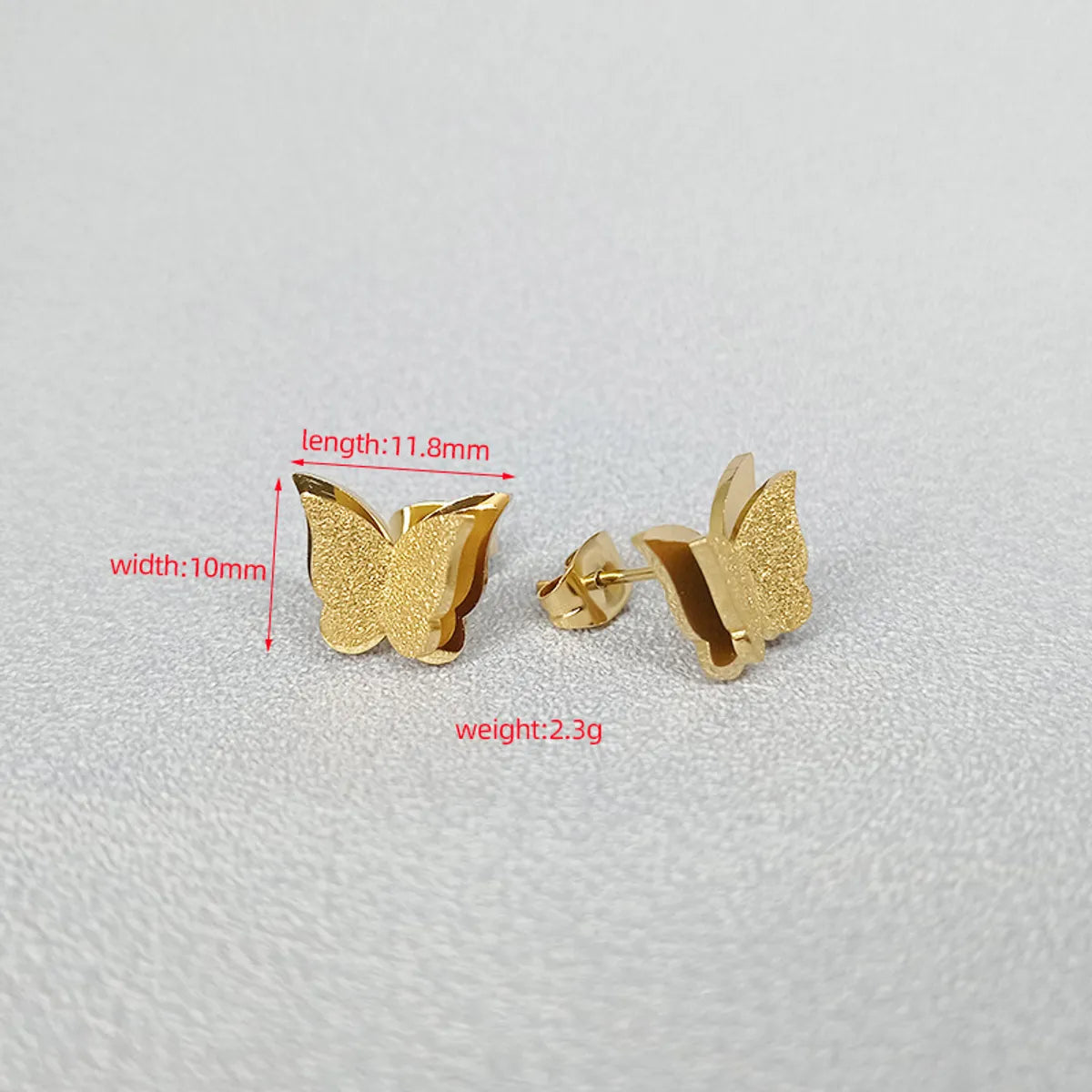 1 Pair Simple Style Butterfly Plating Titanium Steel 18k Gold Plated Ear Studs