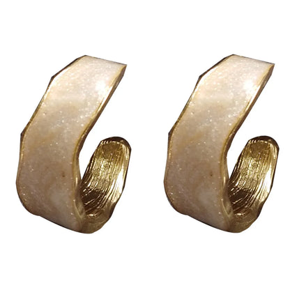 1 Pair Simple Style C Shape Plating Alloy Hoop Earrings