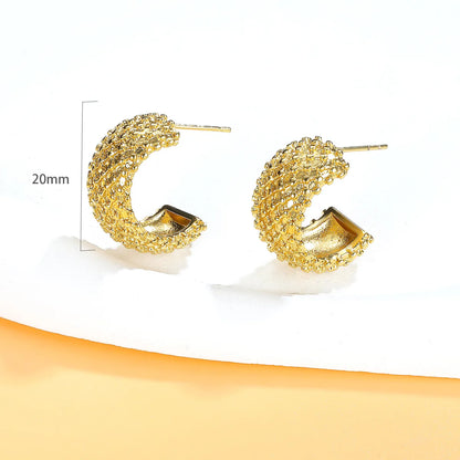 1 Pair Simple Style C Shape Copper 18K Gold Plated Ear Studs