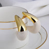 1 Pair Simple Style C Shape Enamel Copper 22K Gold Plated Ear Studs