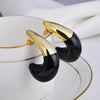 1 Pair Simple Style C Shape Enamel Copper 22K Gold Plated Ear Studs