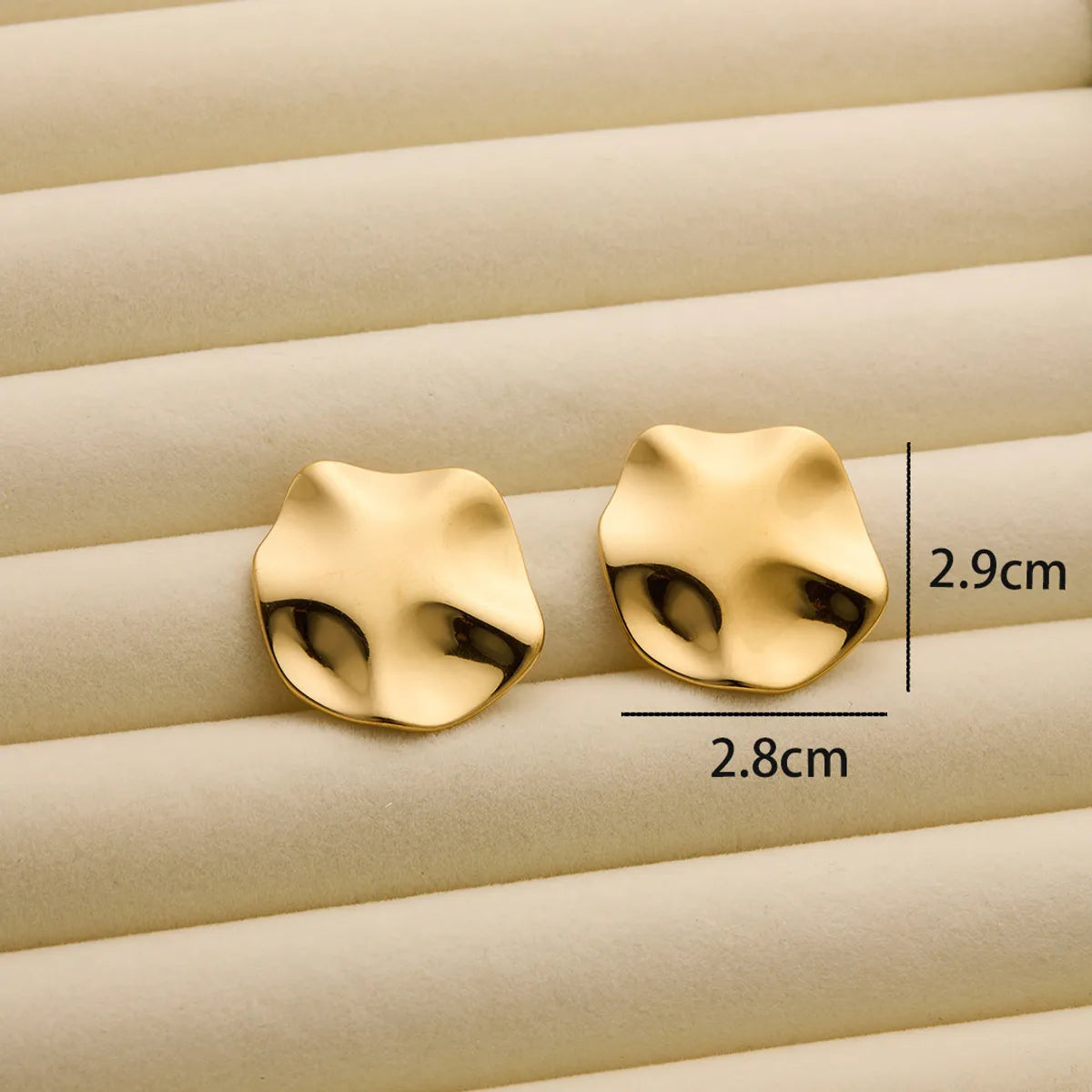 1 Pair Simple Style C Shape Heart Shape Rhombus Titanium Steel Ear Studs