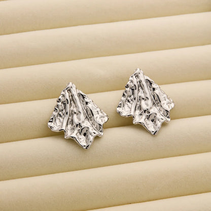 1 Pair Simple Style C Shape Heart Shape Rhombus Titanium Steel Ear Studs