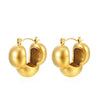 1 Pair Simple Style C Shape Inlay 304 Stainless Steel Titanium Steel Rhinestones 18K Gold Plated Earrings