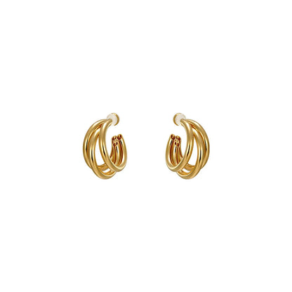 1 Pair Simple Style C Shape Plating Metal Ear Studs