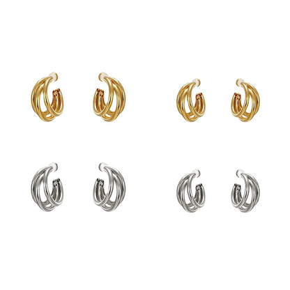 1 Pair Simple Style C Shape Plating Metal Ear Studs