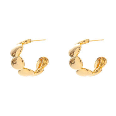 1 Pair Simple Style C Shape Oval Plating Copper 18k Gold Plated Ear Studs