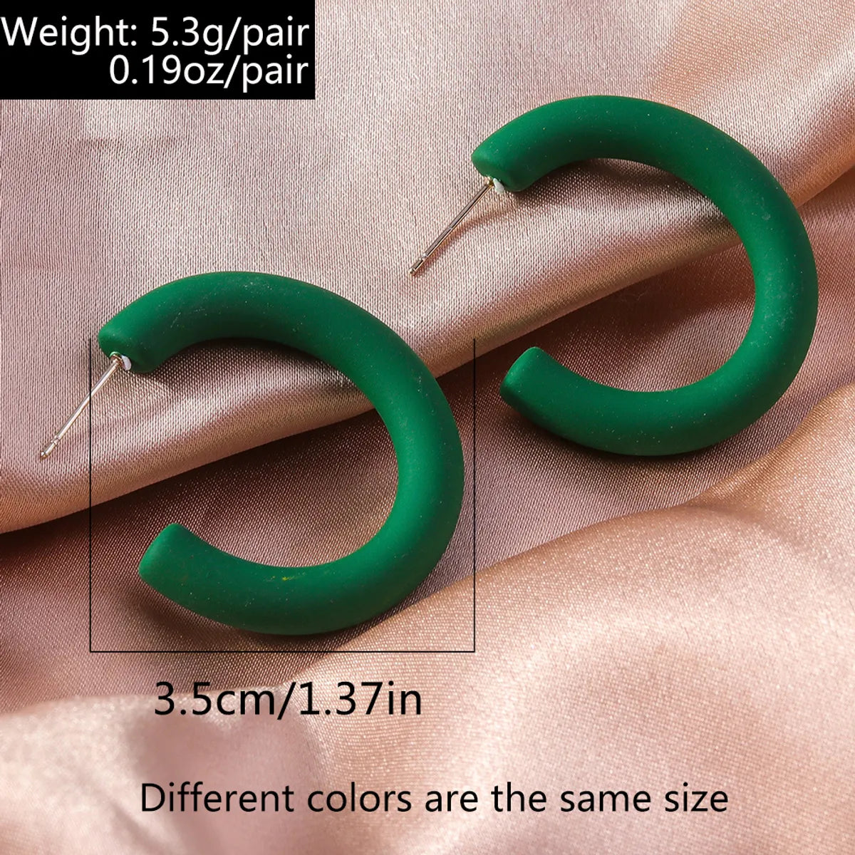 1 Pair Simple Style C Shape Plastic Ear Studs