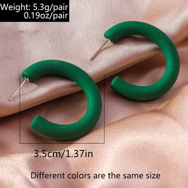 1 Pair Simple Style C Shape Plastic Ear Studs