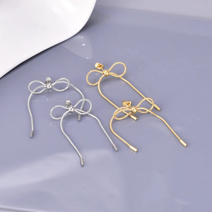 1 Pair Simple Style C Shape Plating 304 Stainless Steel Titanium Steel 18K Gold Plated Ear Studs