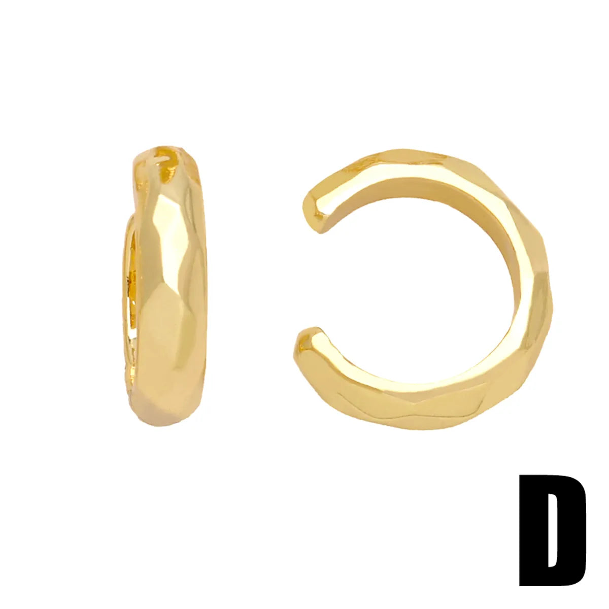 1 Pair Simple Style C Shape Plating Copper 18k Gold Plated Ear Clips