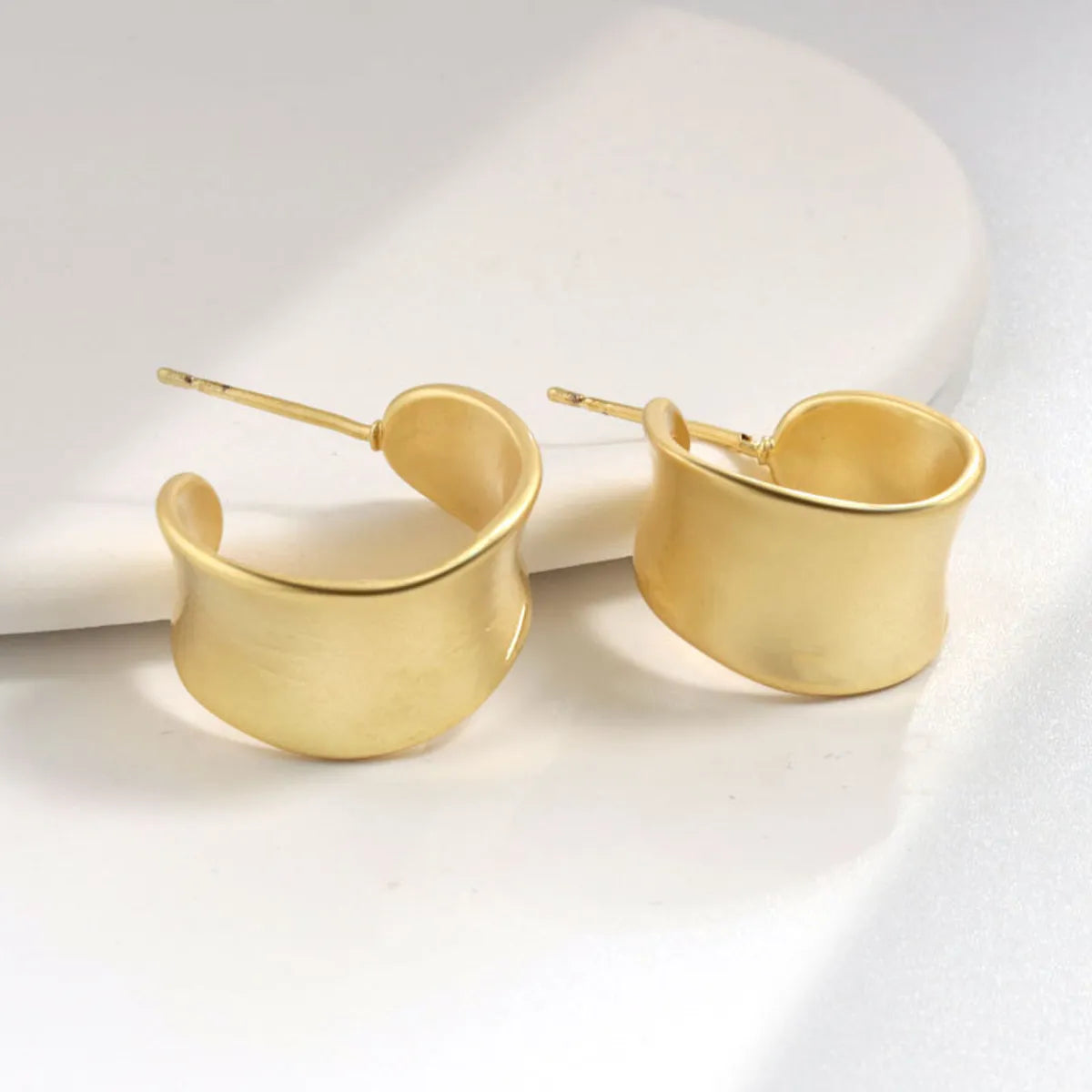 1 Pair Simple Style C Shape Plating Copper Ear Studs