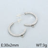 1 Pair Simple Style C Shape Plating Inlay Stainless Steel Rhinestones 18K Gold Plated Ear Studs