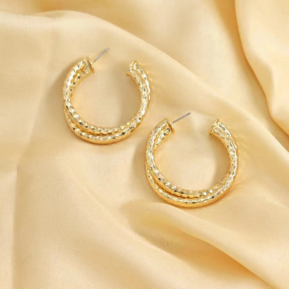 1 Pair Simple Style C Shape Plating Metal Ear Studs