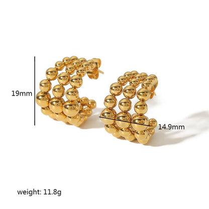 1 Pair Simple Style C Shape Plating Stainless Steel Ear Studs