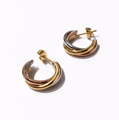 1 Pair Simple Style C Shape Plating Titanium Steel 18k Gold Plated Ear Studs